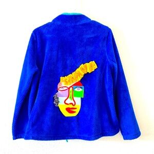 Reworked Talbots Plush Fleece Zip up Jacket